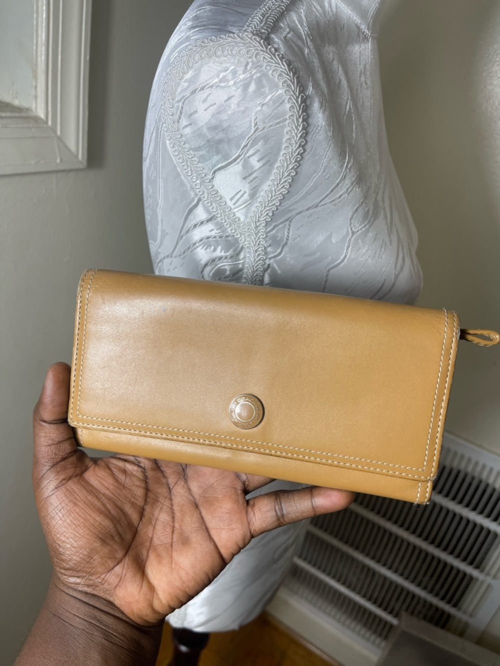 Coach Mustard Leather Snap Wallet